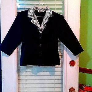 ULTRA DRESS custom size black 3/4 sleeves Blazer form fitting polyester